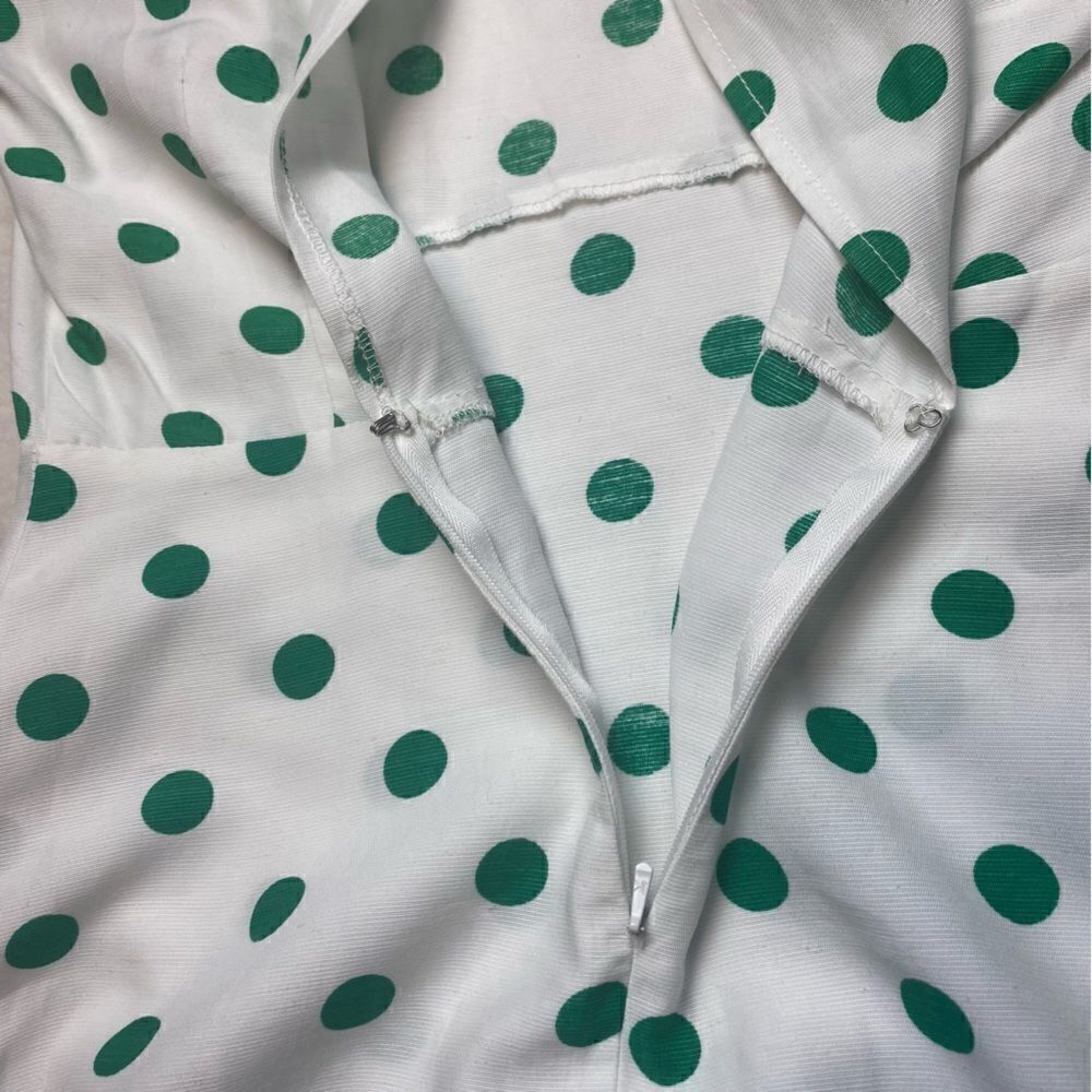 ASOS New With Tags White Green Polka Dot Dress Size 4 - Picture 9 of 14
